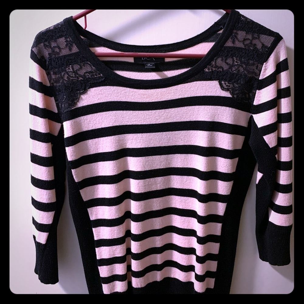 Striped pink and black top